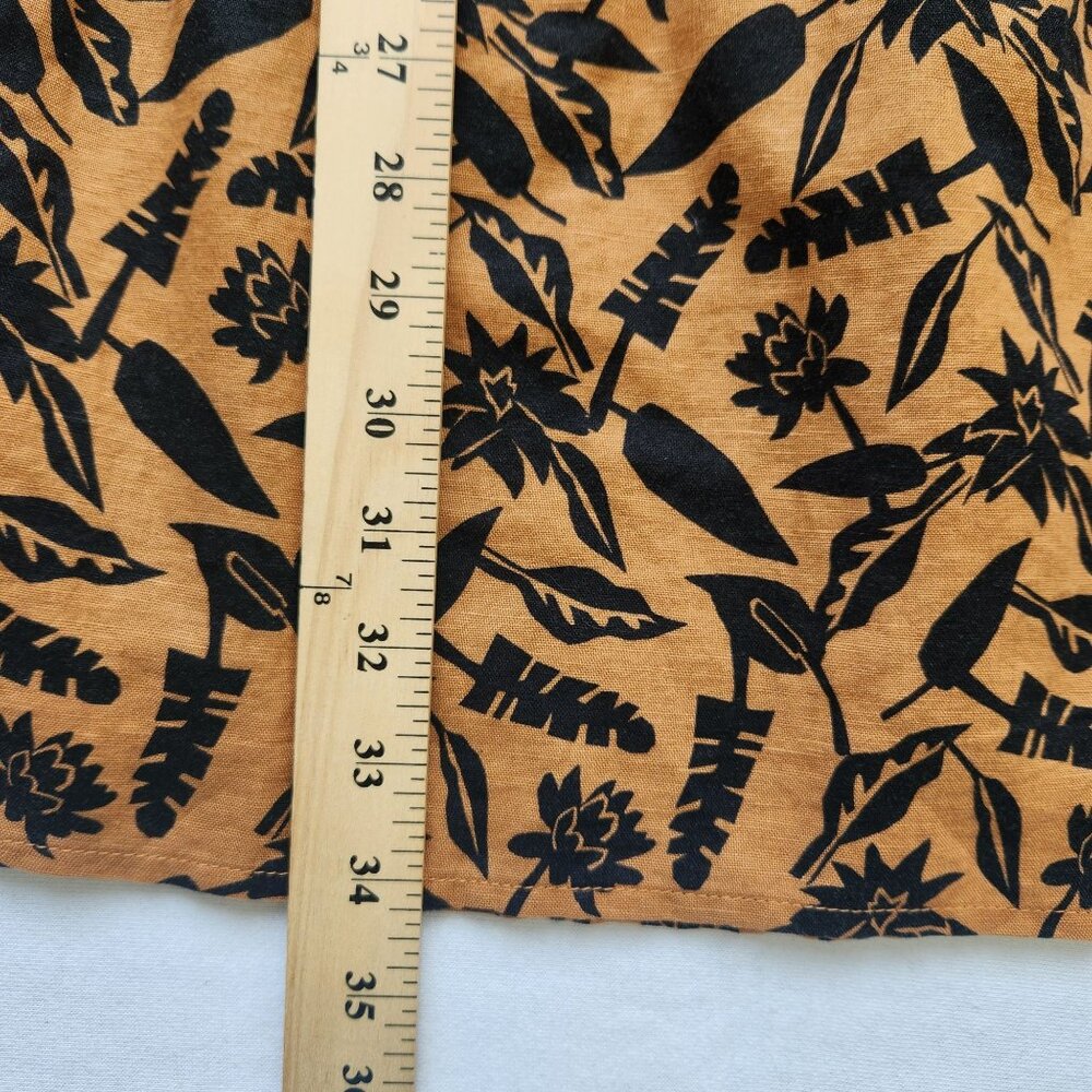 Goodthreads Linen Floral Print V-Neck Dress Summer Boho Babydoll Casual Cute - Picture 10 of 10